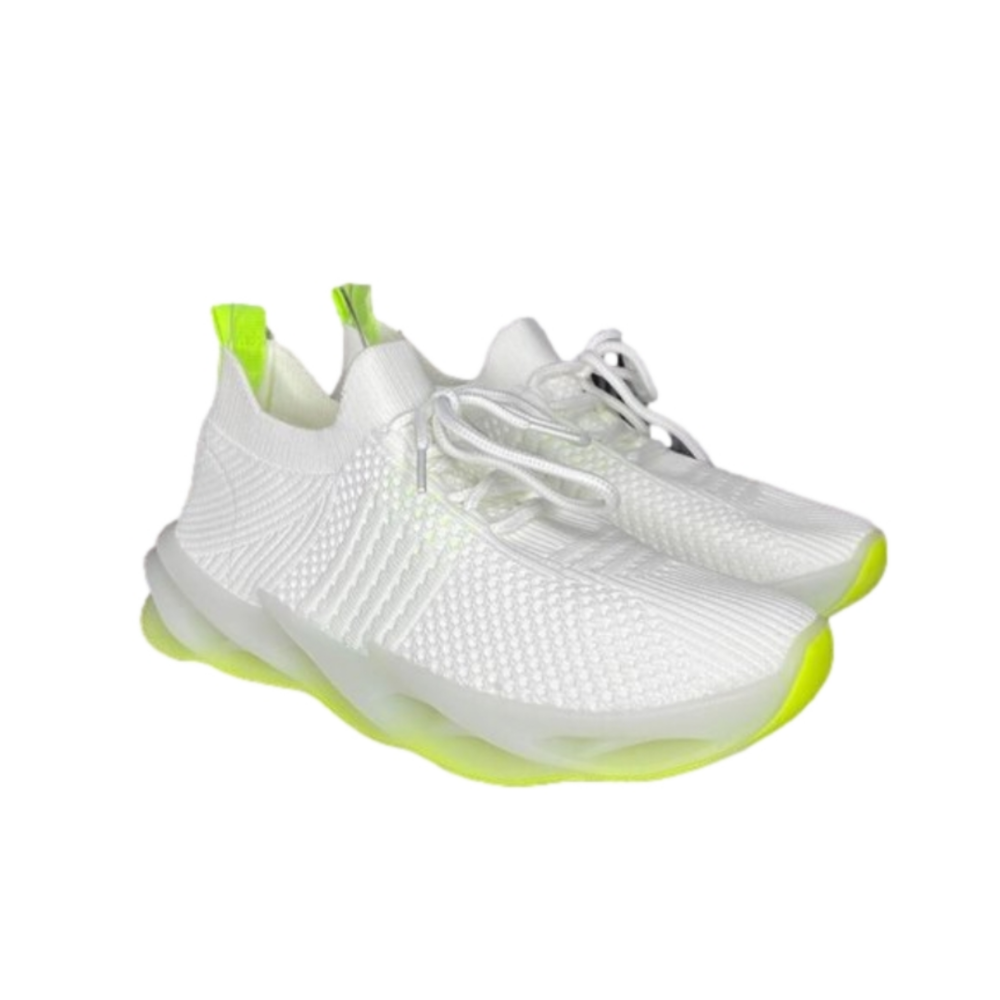 🧿 LIME GREEN WHITE SNEAKERS - Picture 6 of 10